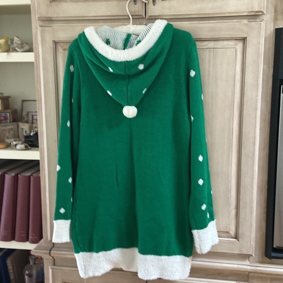 Ugly Christmas sweater hooded sz L decorated tree - Picture 4 of 5